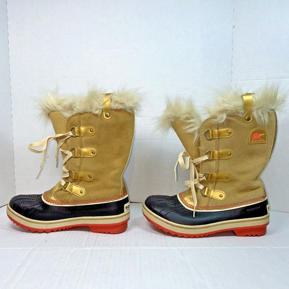 Sorel Boots Womens 5 Brown Tofino Lace Up Snow Winter Outdoor Fur - Picture 3 of 6